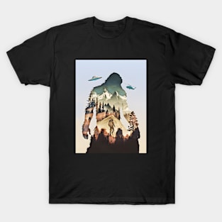 Bigfoot Ufo Hiker T Shirt T-Shirt